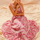 SO ME Floral Maxi Dress With Ribbon Tie Lace Strap-