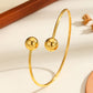 Plated 18k Gold Double Headed Bead Opening Bracelet