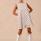 SO ME Texture Bow Printed Mini Ruffle Dress-Get You Some Sun