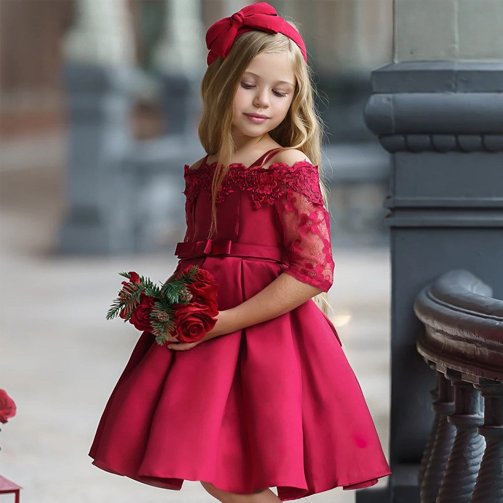 Kids Girls Beautiful Red  Dress-Get You Some Sun