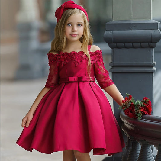 Kids Girls Beautiful Red  Dress-Get You Some Sun