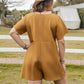 Plus Size V-Neck Short Sleeve Romper-Get You Some Sun