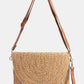Fame Stitch Detailed Straw Crossbody Bag-Get You Some Sun