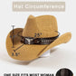 Fame Studded Bull Head Strap Straw Western Cowboy Hat-