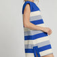 Umgee French Terry Side Slit Striped Mini Dress-