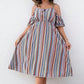Plus Size Striped Cold-Shoulder Dress-Get You Some Sun