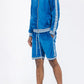 WEIV Men's Full Size Velour Zip Up Jacket and Shorts Set