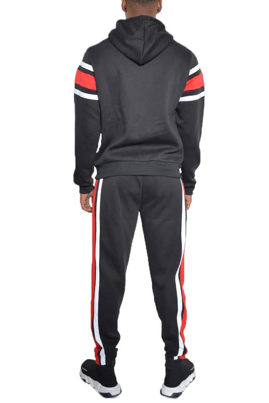 Full Size  With Three Stripe Pullover Hoodie and Pants Set