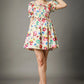 Umgee Floral Print Puff Sleeve Mini Dress-Get You Some Sun