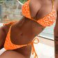 Leopard Print Halter Neck Tie Side Bikini Set-