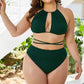 Plus Size Cutout Tied Backless Bikini Set-Get You Some Sun