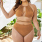 Plus Size Cutout Tied Backless Bikini Set-Get You Some Sun