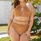 Plus Size Cutout Tied Backless Bikini Set-Get You Some Sun