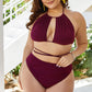 Plus Size Cutout Tied Backless Bikini Set-Get You Some Sun