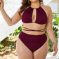 Plus Size Cutout Tied Backless Bikini Set-Get You Some Sun