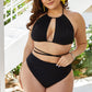 Plus Size Cutout Tied Backless Bikini Set-Get You Some Sun