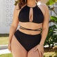 Plus Size Cutout Tied Backless Bikini Set-Get You Some Sun