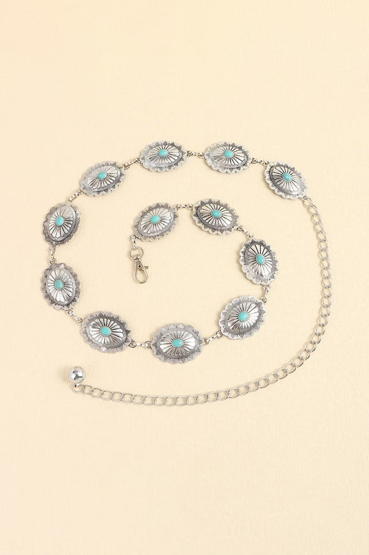 Vintage Turquoise Alloy Belt-Get You Some Sun