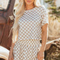 Brown Checkerboard T Shirt and High Waist Skorts 