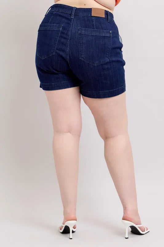 Judy Blue Plus Size High Waist Denim Shorts-Get You Some Sun