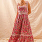 SO ME Floral Maxi Dress With Ribbon Tie Lace Strap-