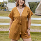 Plus Size V-Neck Short Sleeve Romper-Get You Some Sun