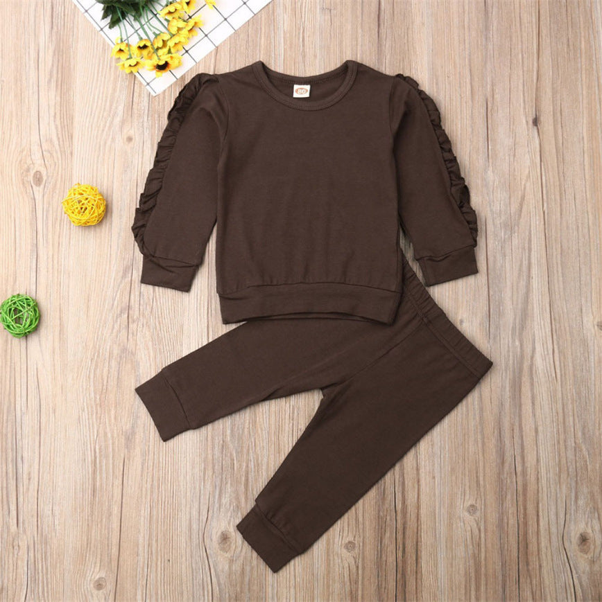 Newborn Unisex Ruffles Jumper  Long Sleeve  pant Set