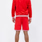 WEIV Men's Full Size Velour Zip Up Jacket and Shorts Set