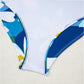 Green Floral Print Racerback Cutout High Waist 2pcs Bikini-