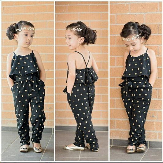 Summer Cotton Sleeveless Polka Dot Strap Jumpsuit