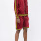 WEIV Men's Full Size Velour Zip Up Jacket and Shorts Set