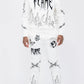  Men's Full Size Flame Fire Chenille Hoodie and Pants Set