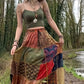 Plus Size Plaid Print Drawstring Skirt