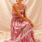 SO ME Floral Maxi Dress With Ribbon Tie Lace Strap-