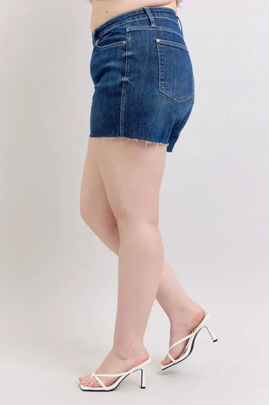 Judy Blue Plus Size High Waist Criss-Cross Waistband  Shorts