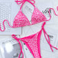 Leopard Print Halter Neck Tie Side Bikini Set-
