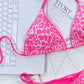 Leopard Print Halter Neck Tie Side Bikini Set-