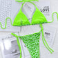 Leopard Print Halter Neck Tie Side Bikini Set-