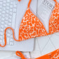 Leopard Print Halter Neck Tie Side Bikini Set-