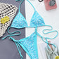 Leopard Print Halter Neck Tie Side Bikini Set-