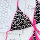 Leopard Print Halter Neck Tie Side Bikini Set-