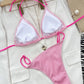 Ribbed Tie Back Bikini Set-Get You Some Sun