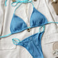 Ribbed Tie Back Bikini Set-Get You Some Sun