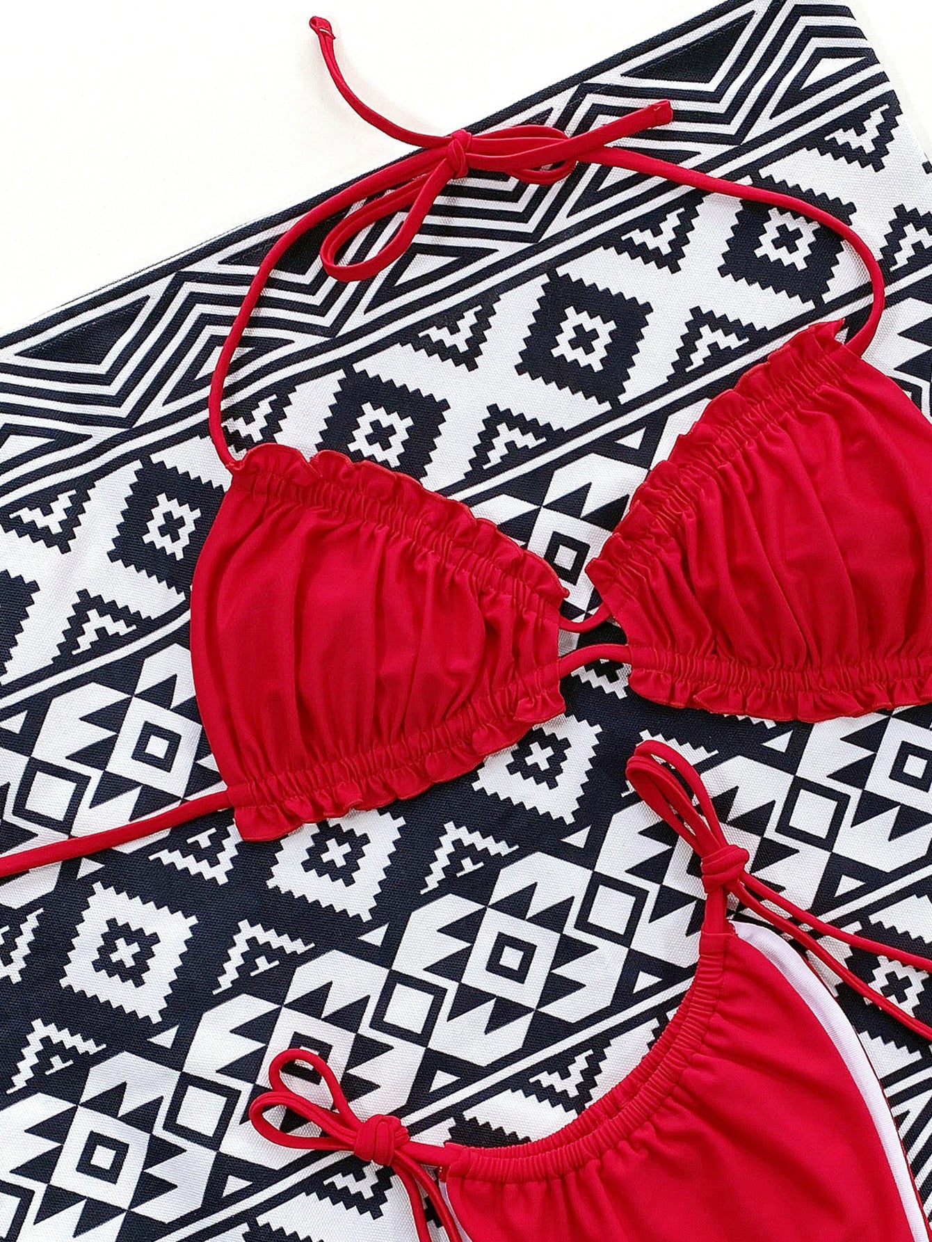 Frill Trill Halter Neck Bikini Set-Get You Some Sun