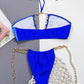 Chain Detail Halter Neck Bikini Set-Get You Some Sun