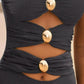 Cutout Ruched Sweetheart Neck One-Piece Swimwear-
