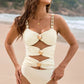 Cutout Ruched Sweetheart Neck One-Piece Swimwear-