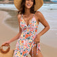 Crisscross Double Spaghetti Strap One-Piece Swimwear