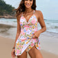 Crisscross Double Spaghetti Strap One-Piece Swimwear