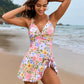 Crisscross Double Spaghetti Strap One-Piece Swimwear
